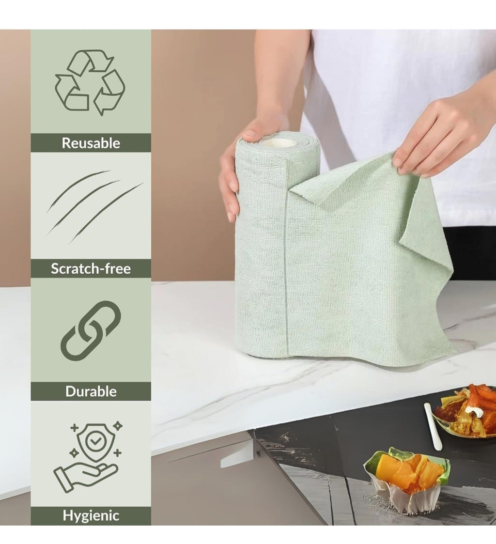 Reusable Microfiber Cleaning Cloth Roll
Washable Ultra-Absorbent Kitchen & Home Cleaning Cloth Roll