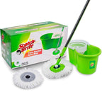 Scotch-Brite 2-in-1 Bucket Spin Mop
360° Spin Mop Bucket Set with Extra Refill & Easy Cleaning System