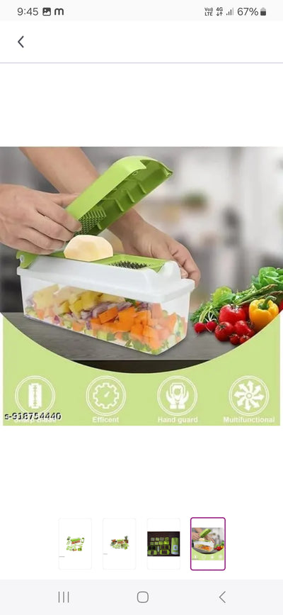 12-in-1 Multifunction Vegetable Chopper & Cutter with Storage Container
