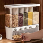 6-in-1 Wall-Mounted Kitchen Grain Dispenser & Storage Organizer