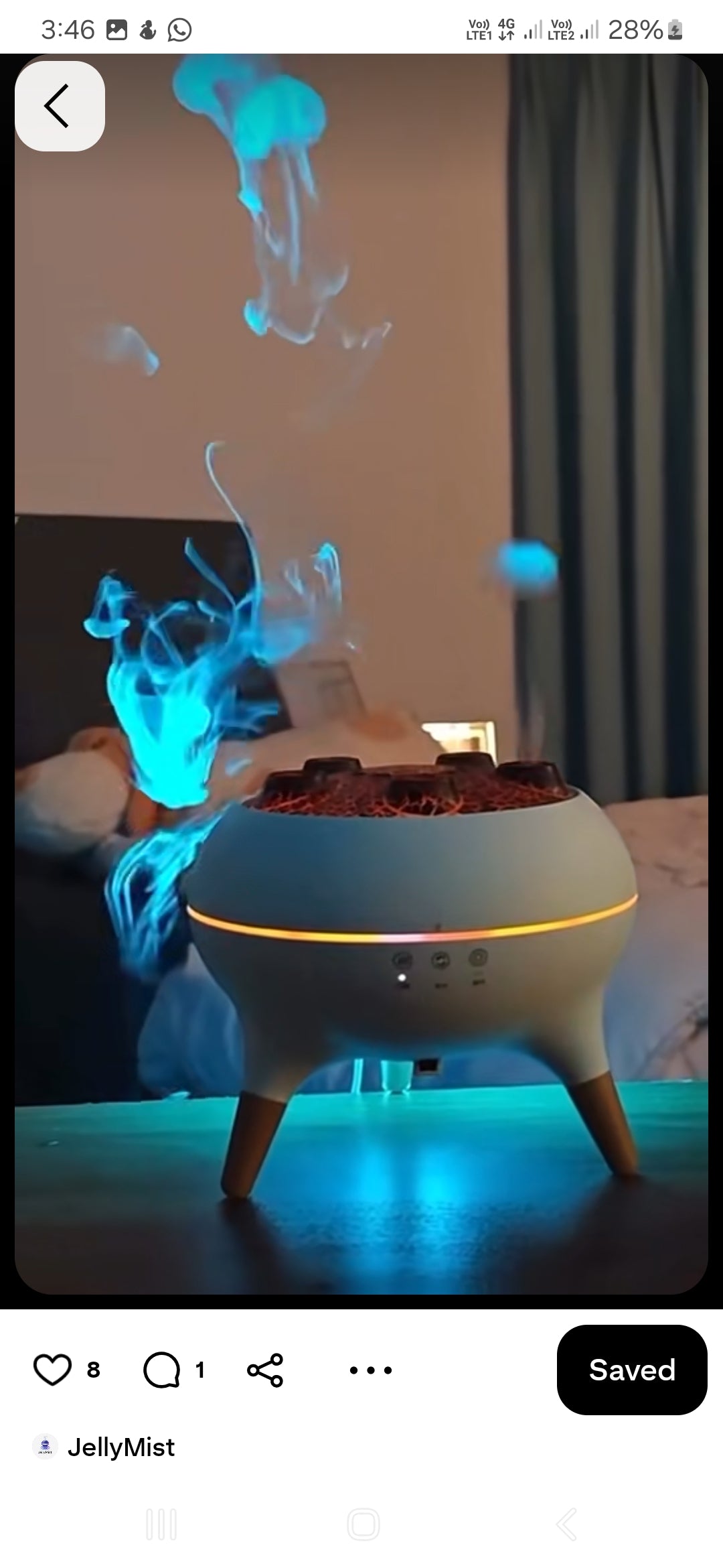 Volcano Jellyfish Flame Air Humidifier & Essential Oil Diffuser