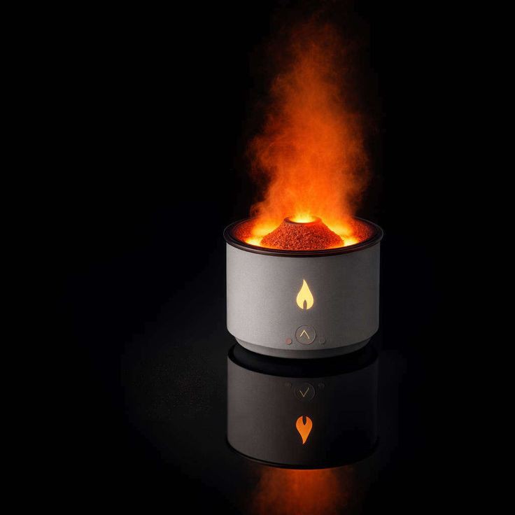 Ultrasonic Flame Aroma Diffuser & Essential Oil Humidifier – LED Fire Effect