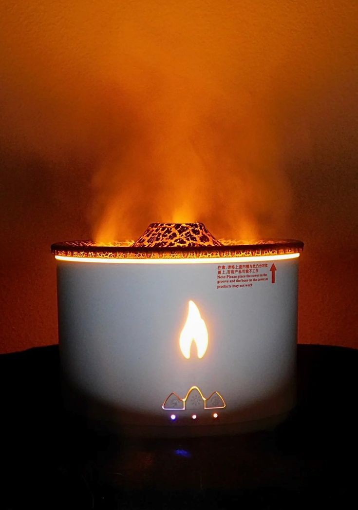 Ultrasonic Flame Aroma Diffuser & Essential Oil Humidifier – LED Fire Effect