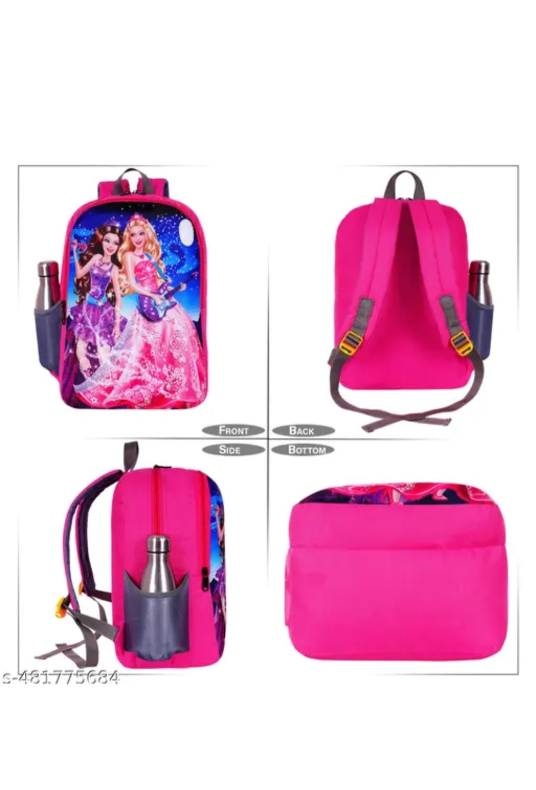 Kids' Barbie Princess School Backpack with Matching Insulated Lunch Bag - 2 Piece Combo Set (Pink